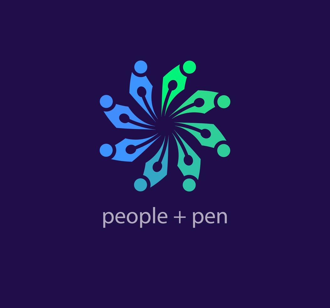 Filatura penna uomini moderno logo. unico colore transizioni. penna ciclo continuo logo modello. vettore. vettore