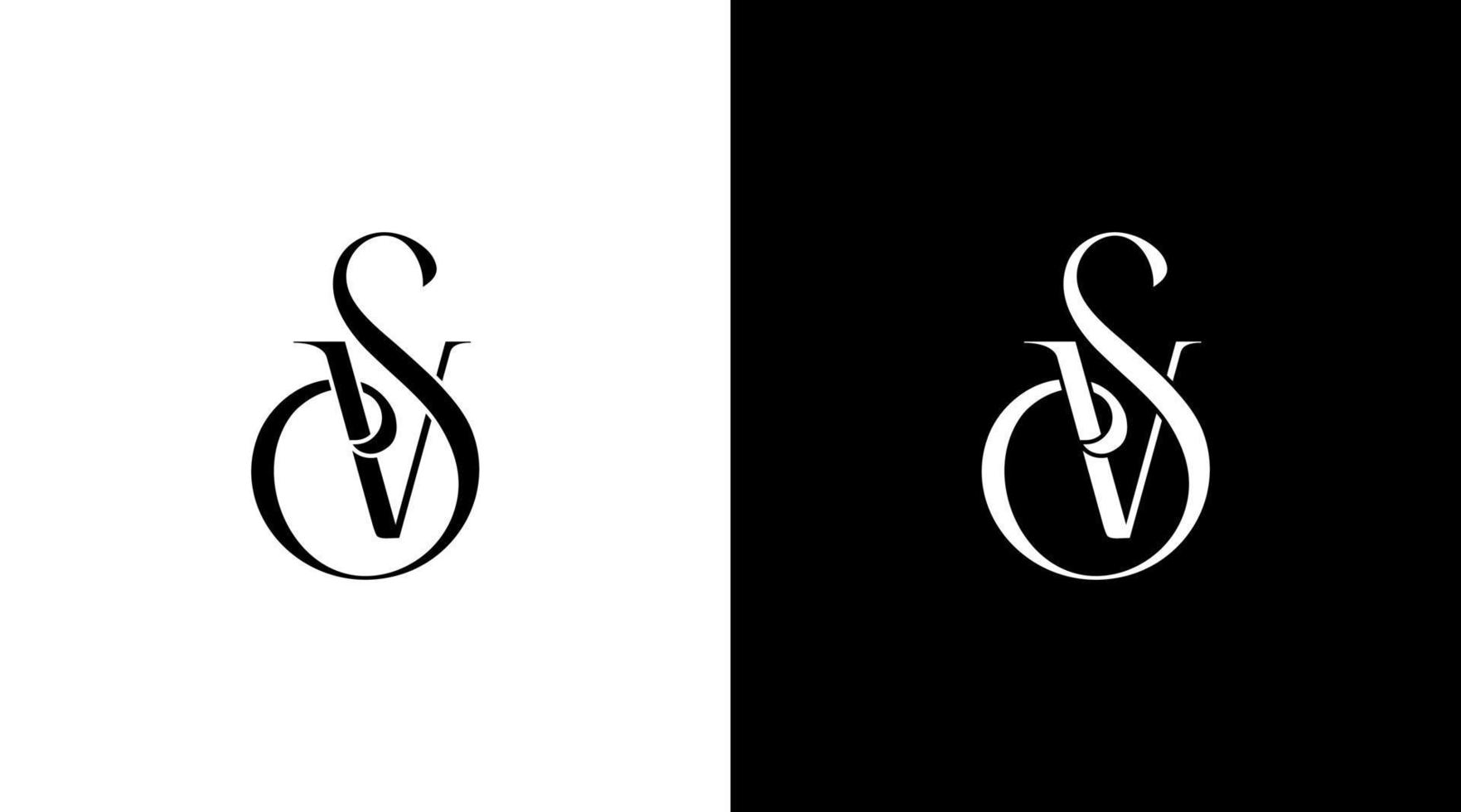 sv logo vettore monogramma boutique gioielleria simbolo icona illustrazione stile design modello