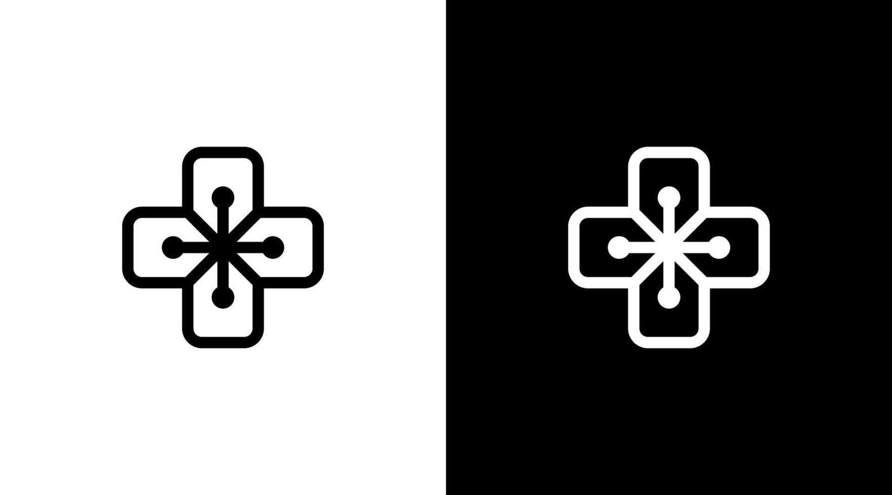 ospedale attraversare logo medico Salute vettore illustrazione icona stile design modello