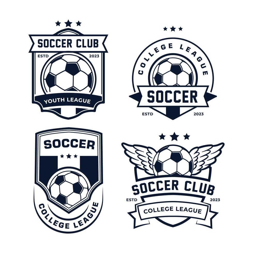 collezione di calcio logo emblema distintivo vettore illustrazione