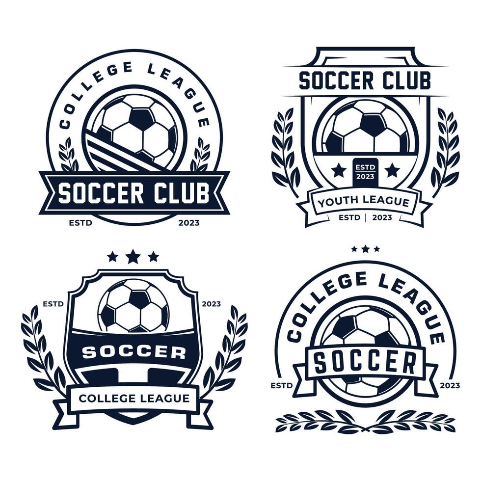 collezione di calcio logo emblema distintivo vettore illustrazione