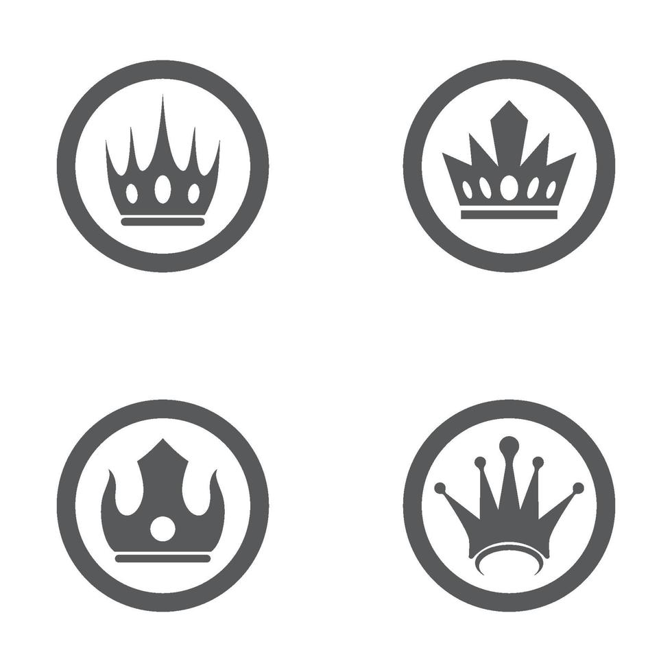 set di icone vettoriali di corona logo modello