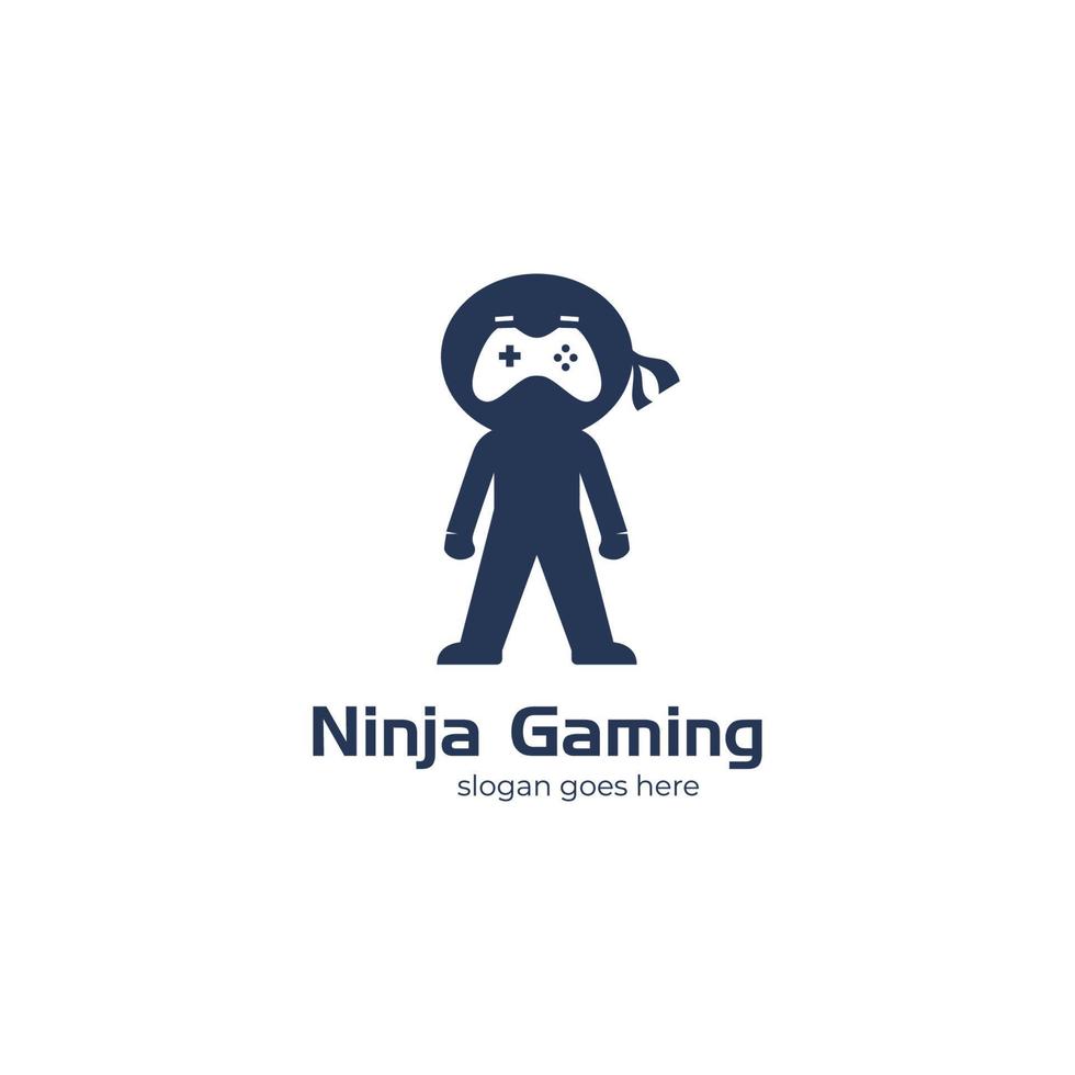 Giochi ninja semplice logo icona design. giapponese ninja gioco logo modello vettore