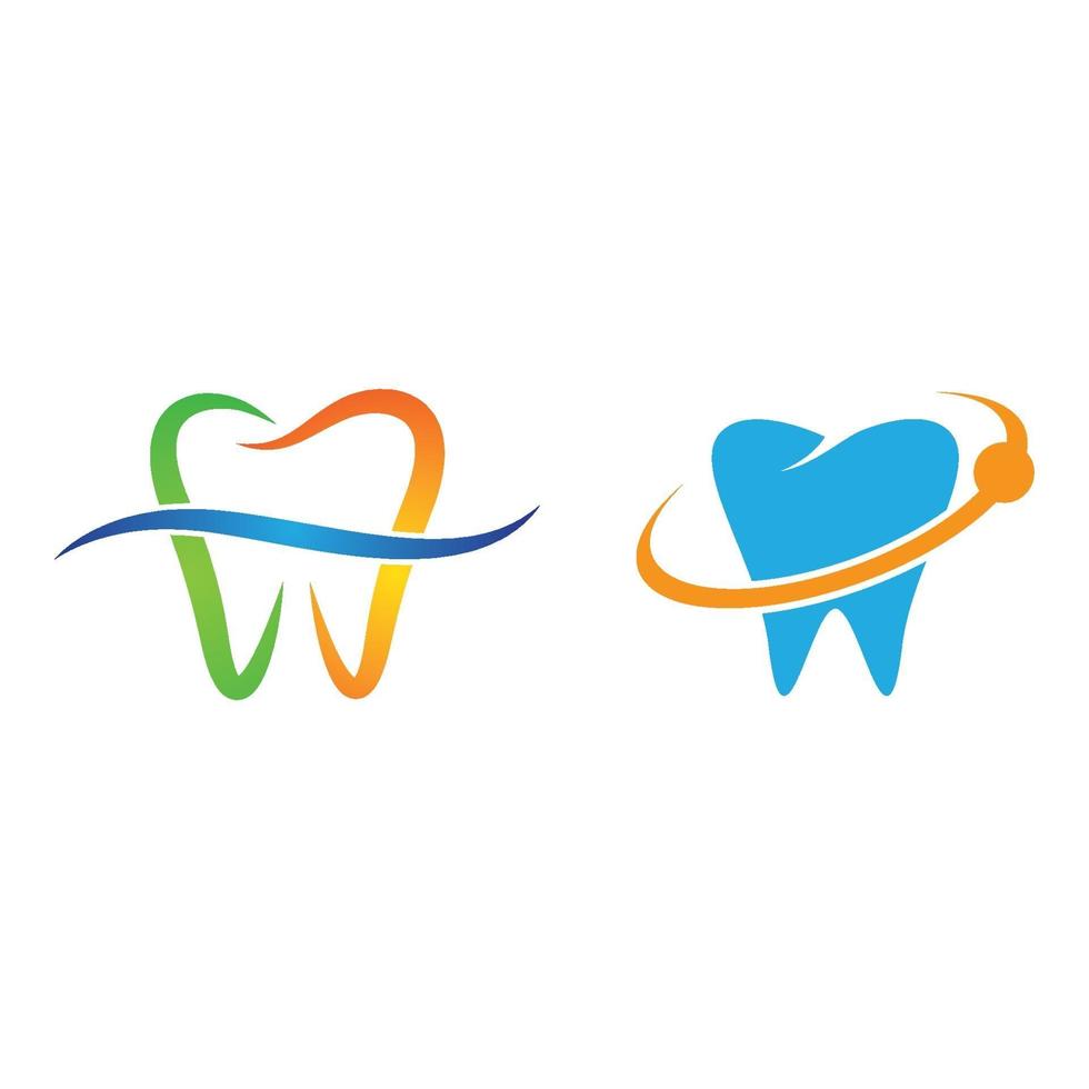 immagini del logo di cure odontoiatriche vettore