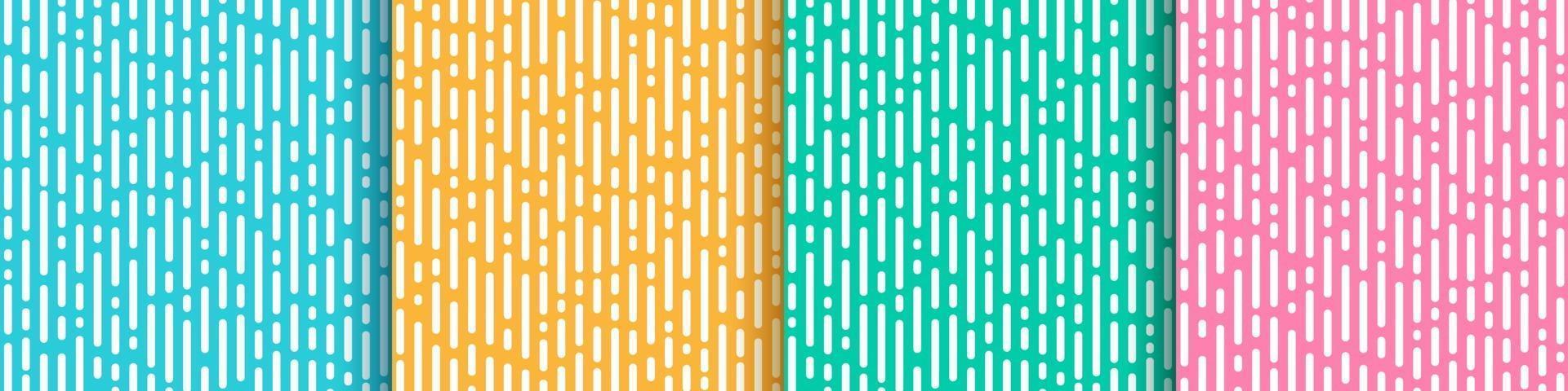 set di astratto giallo rosa menta verde e luce blu linee arrotondate verticali di transizione. disegno astratto geometrico di colore alla moda. semplice modello piatto pastello. illustrazione vettoriale