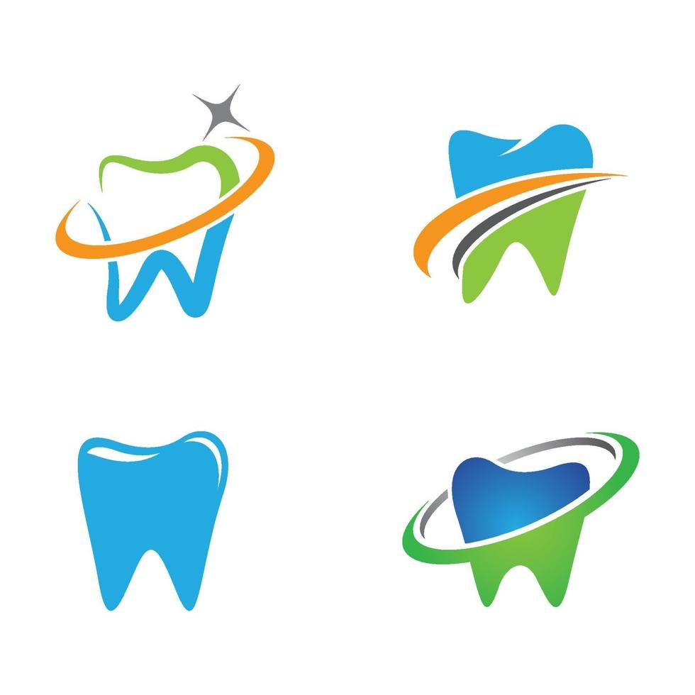 immagini del logo di cure odontoiatriche vettore