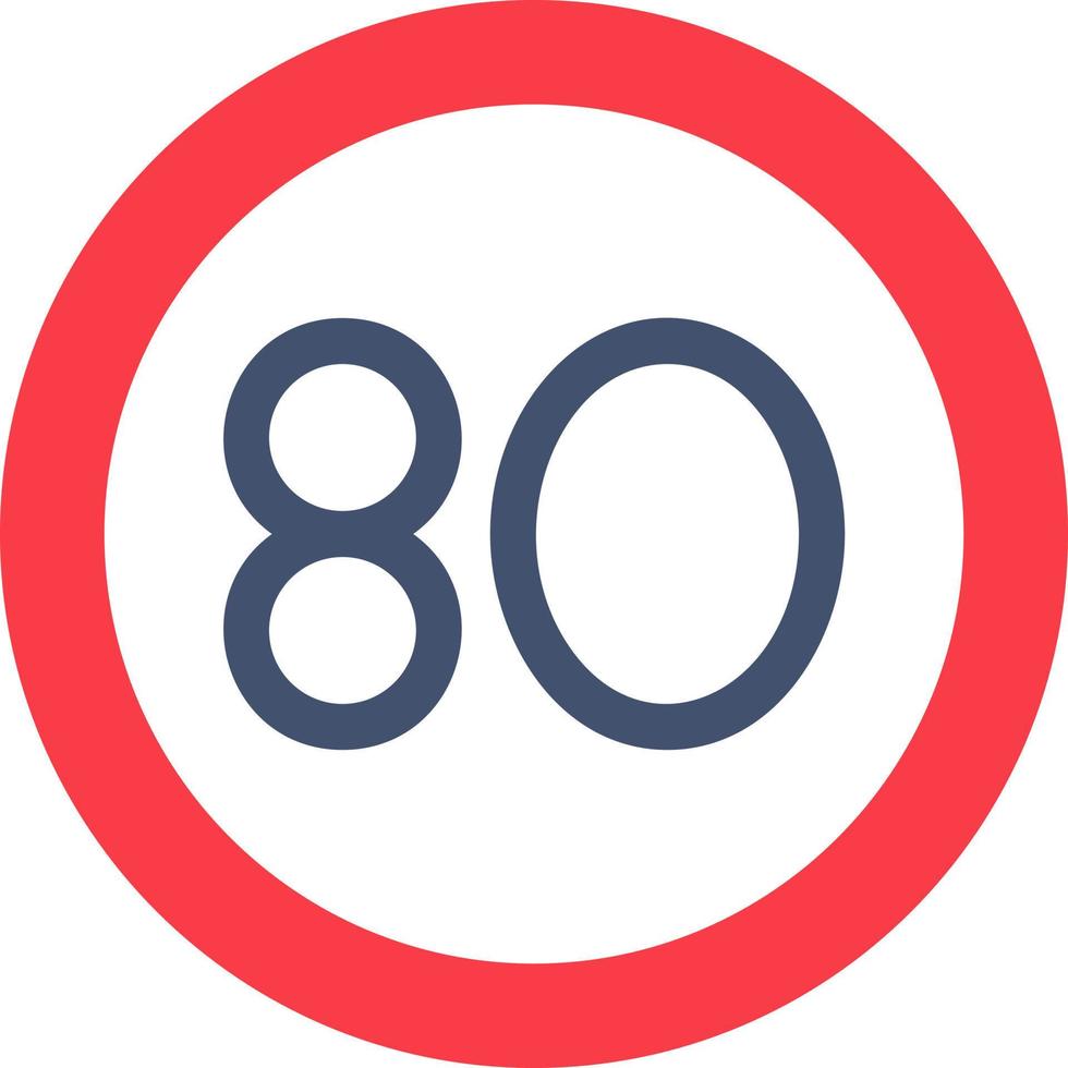 80 velocità limite vettore icona