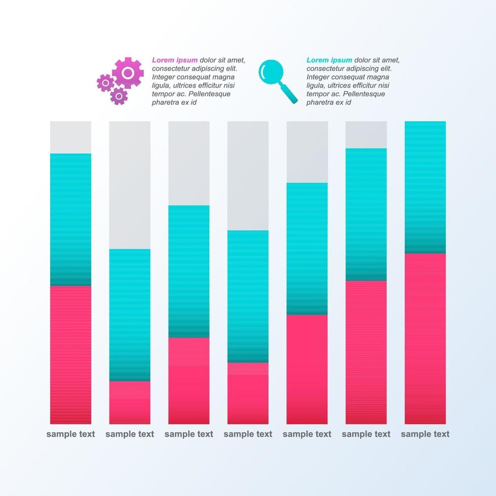 grafico a barre che mostra la ripresa finanziaria dopo la crisi infografica vettore