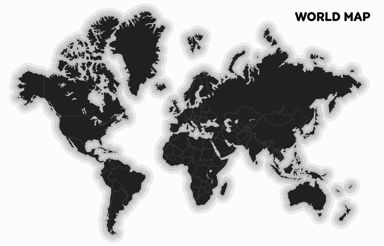 mondo carta geografica nel nero e bianca vettore