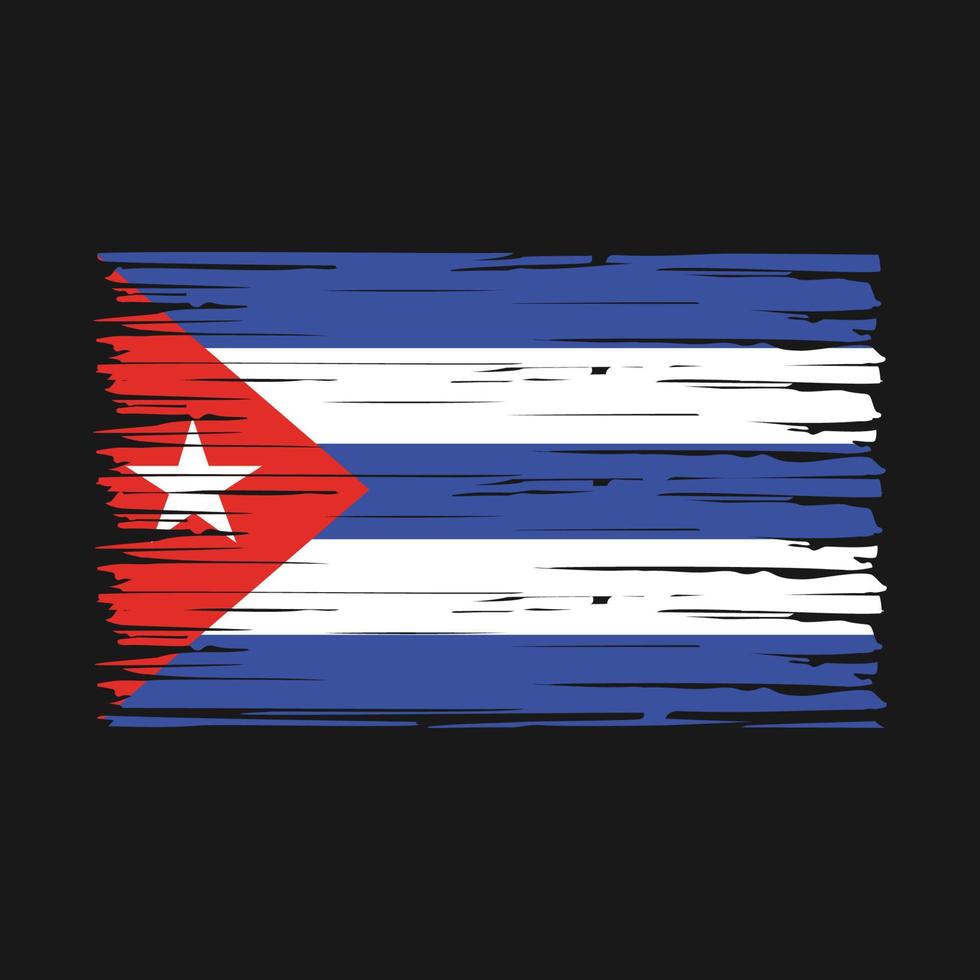 Cuba bandiera spazzola vettore