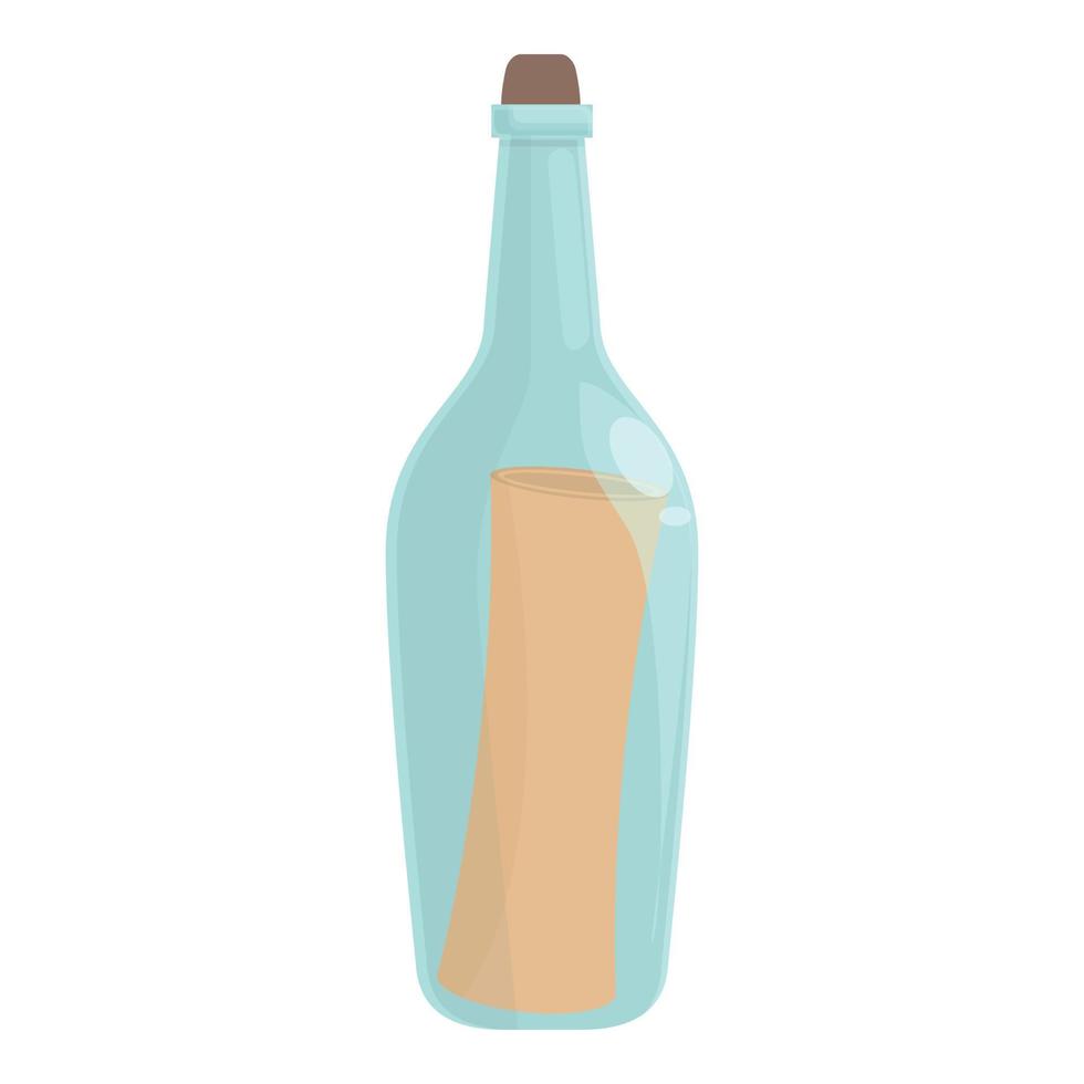 bottiglia Messaggio icona cartone animato vettore. acqua carta vettore
