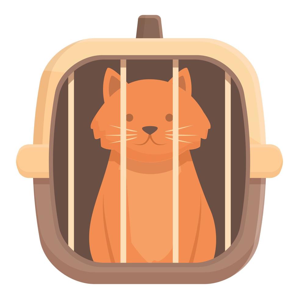 gatto gabbia icona cartone animato vettore. animale domestico Astuccio vettore