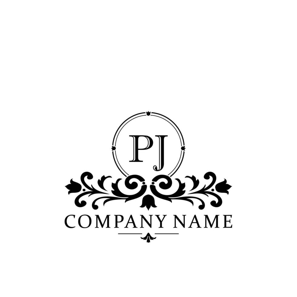 lettera pj floreale logo design. logo per donne bellezza salone massaggio cosmetico o terme marca vettore