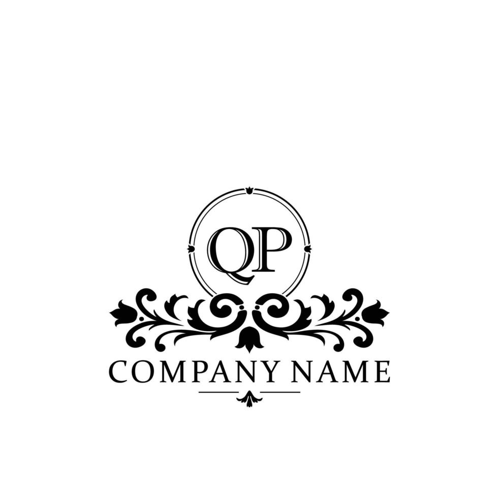 lettera qp floreale logo design. logo per donne bellezza salone massaggio cosmetico o terme marca vettore