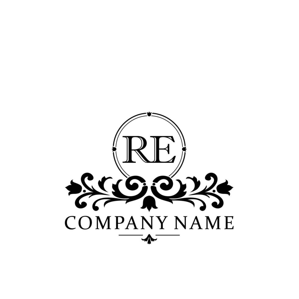 lettera ri floreale logo design. logo per donne bellezza salone massaggio cosmetico o terme marca vettore