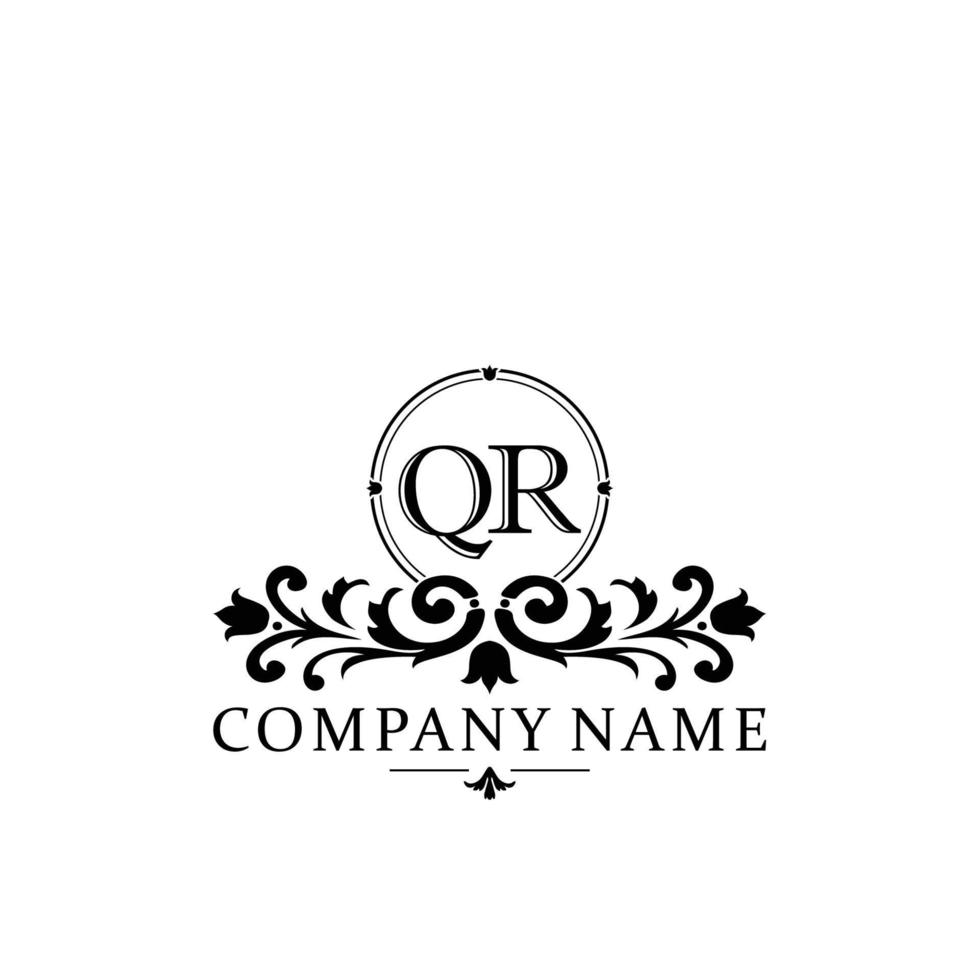 lettera qr floreale logo design. logo per donne bellezza salone massaggio cosmetico o terme marca vettore