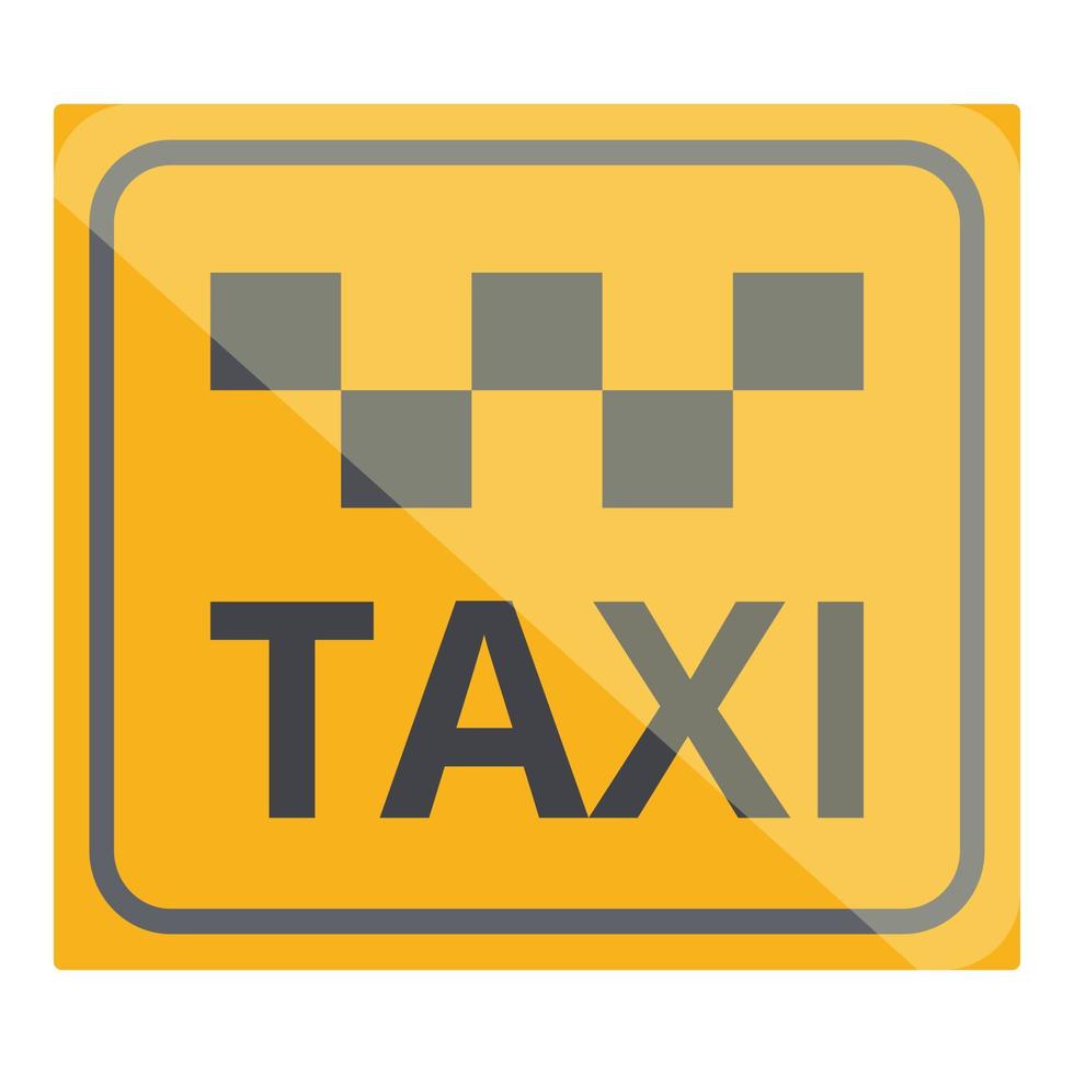 Taxi cartello icona cartone animato vettore. auto taxi vettore