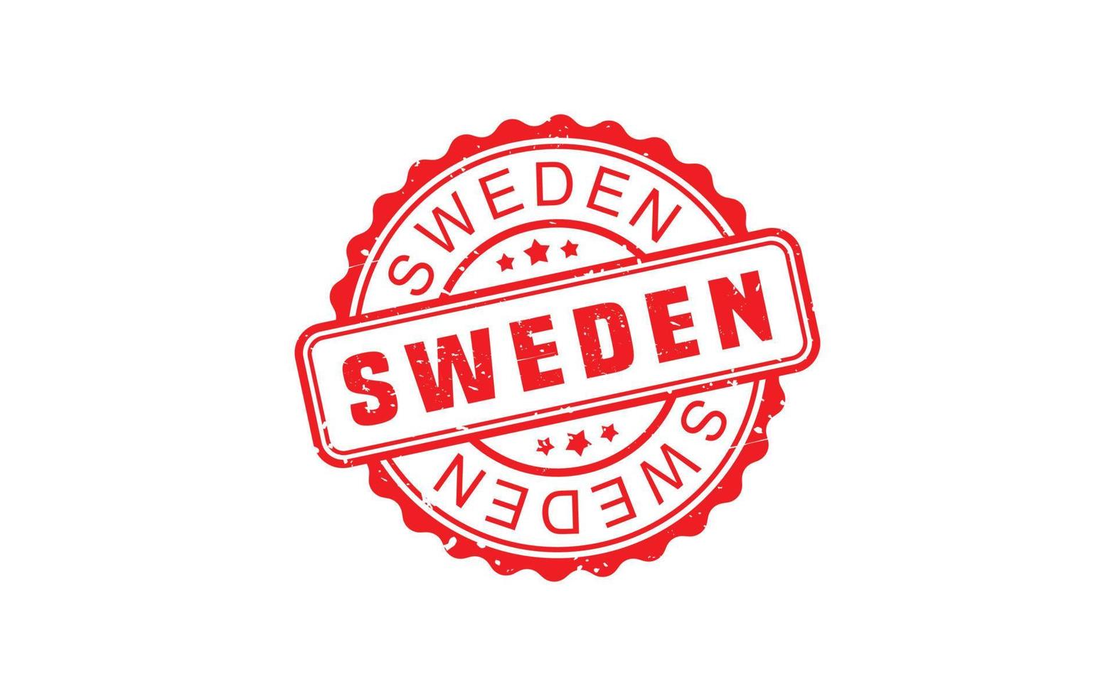 Svezia francobollo gomma da cancellare con grunge stile su bianca sfondo vettore