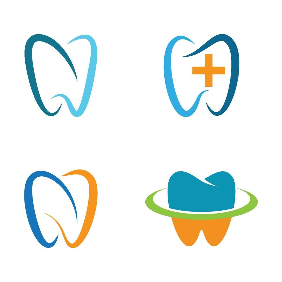 immagini del logo di cure odontoiatriche vettore