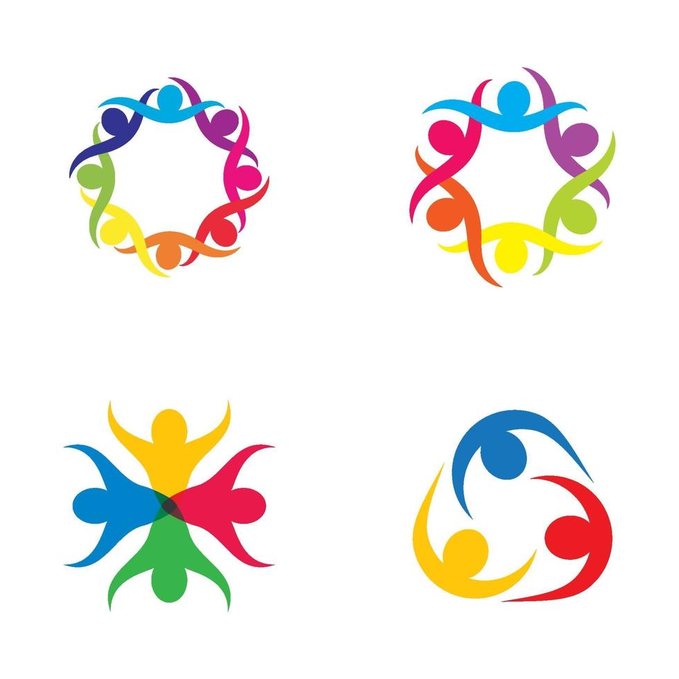 progettazione delle immagini del logo di cura della comunità vettore