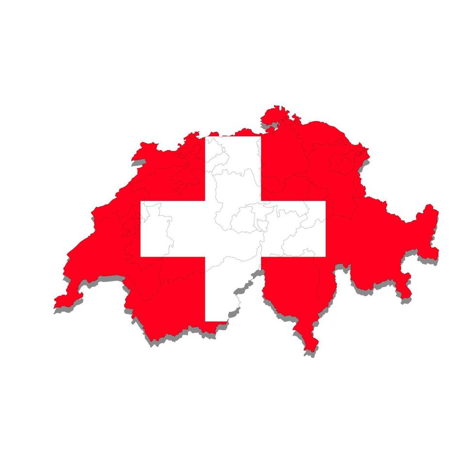 mappa della svizzera con confini città del paese. illustrazione vettoriale