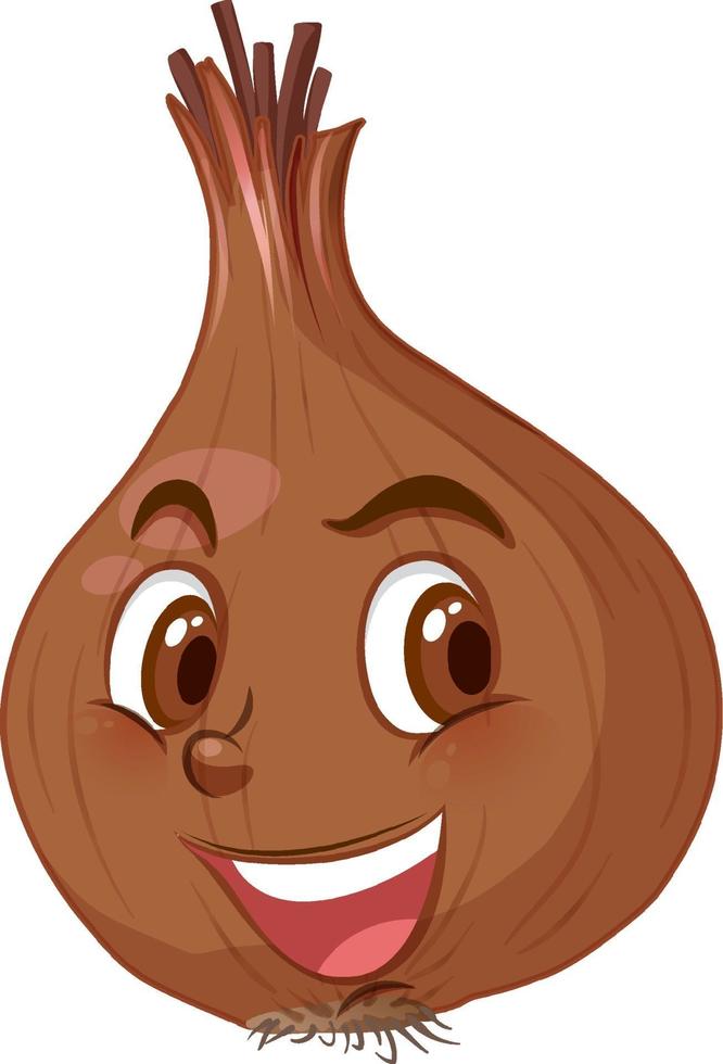personaggio dei cartoni animati di cipolla con espressione facciale vettore