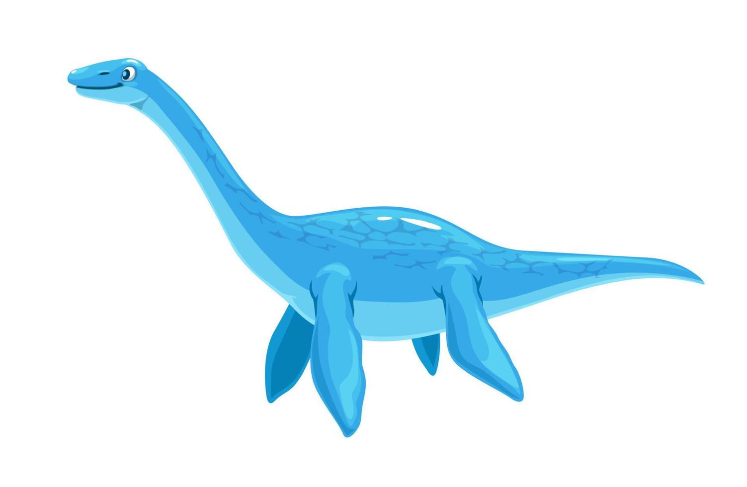 cartone animato plesiosauro dinosauro, subacqueo lucertola vettore