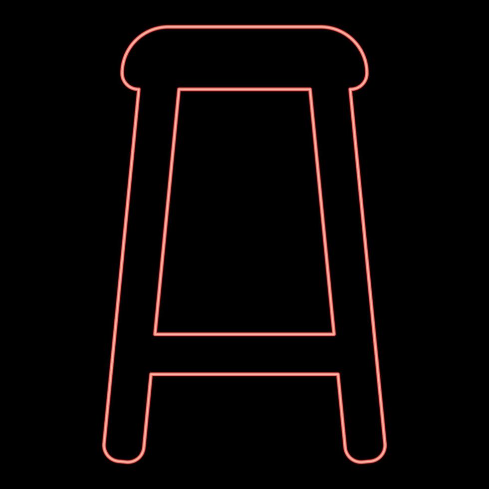 neon sgabello rosso colore vettore illustrazione Immagine piatto stile