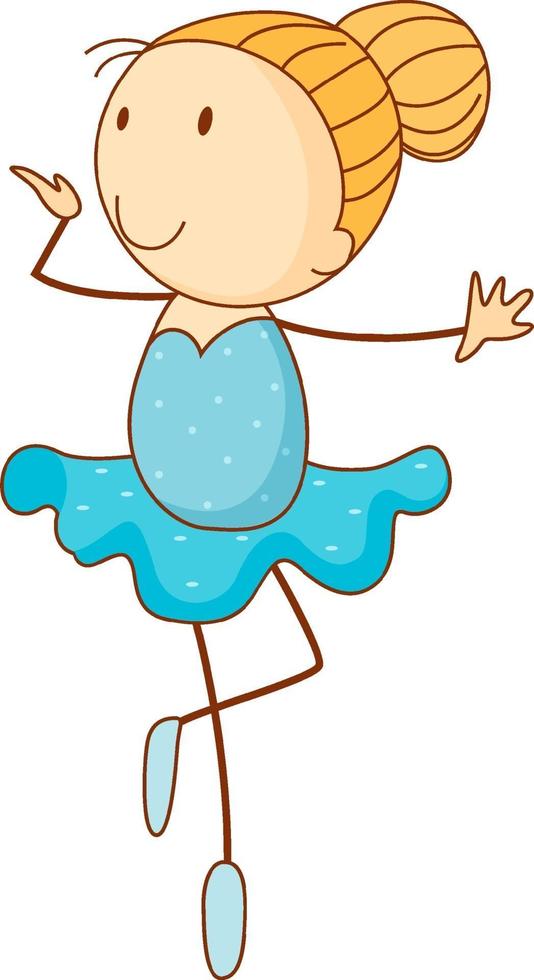un personaggio dei cartoni animati di doodle ballerino balletto isolato vettore