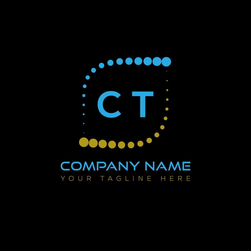 ct lettera logo creativo design. ct unico design. vettore