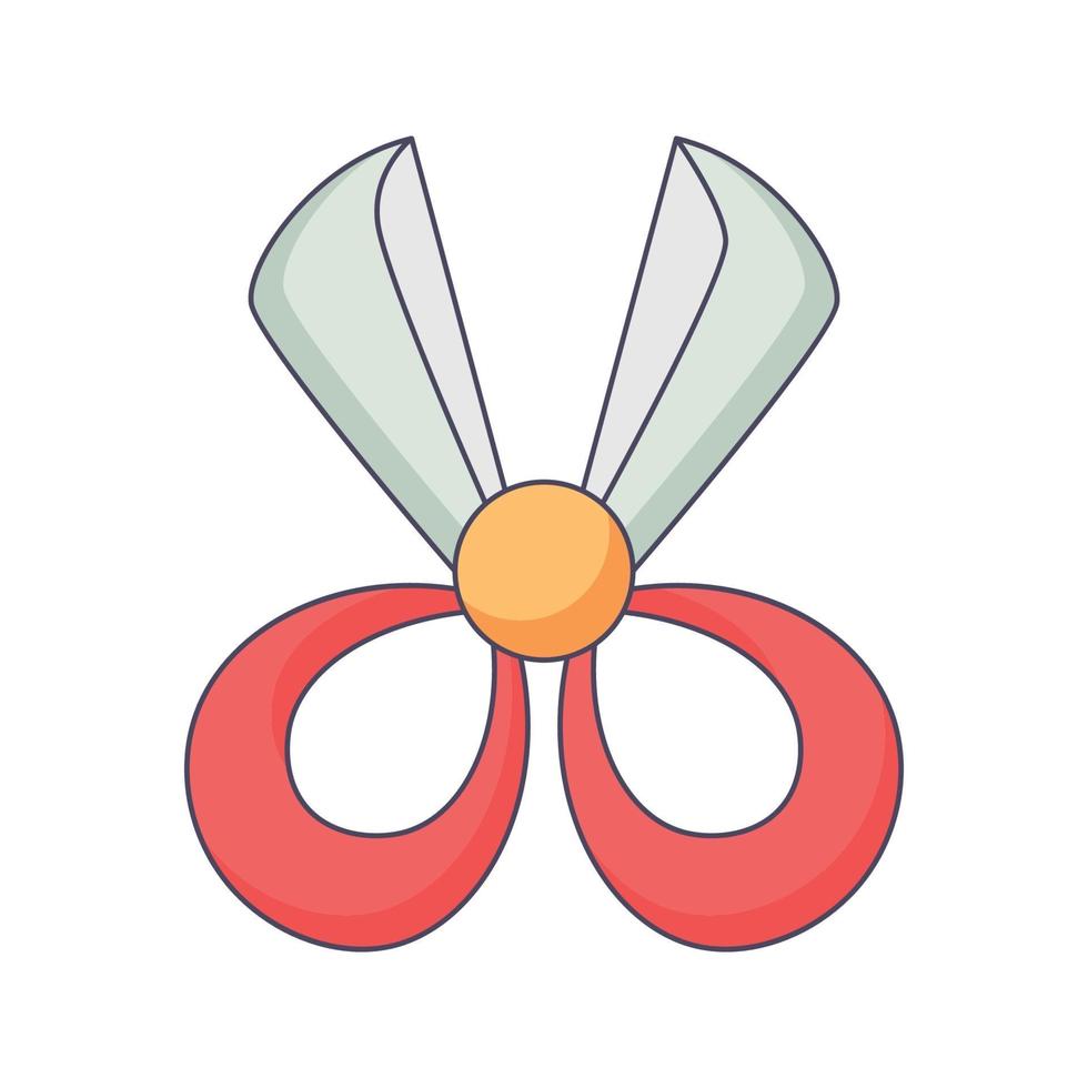 illustrazione di kawaii di vettore di concetto disegnato a mano di scarabocchio del fumetto di forbice