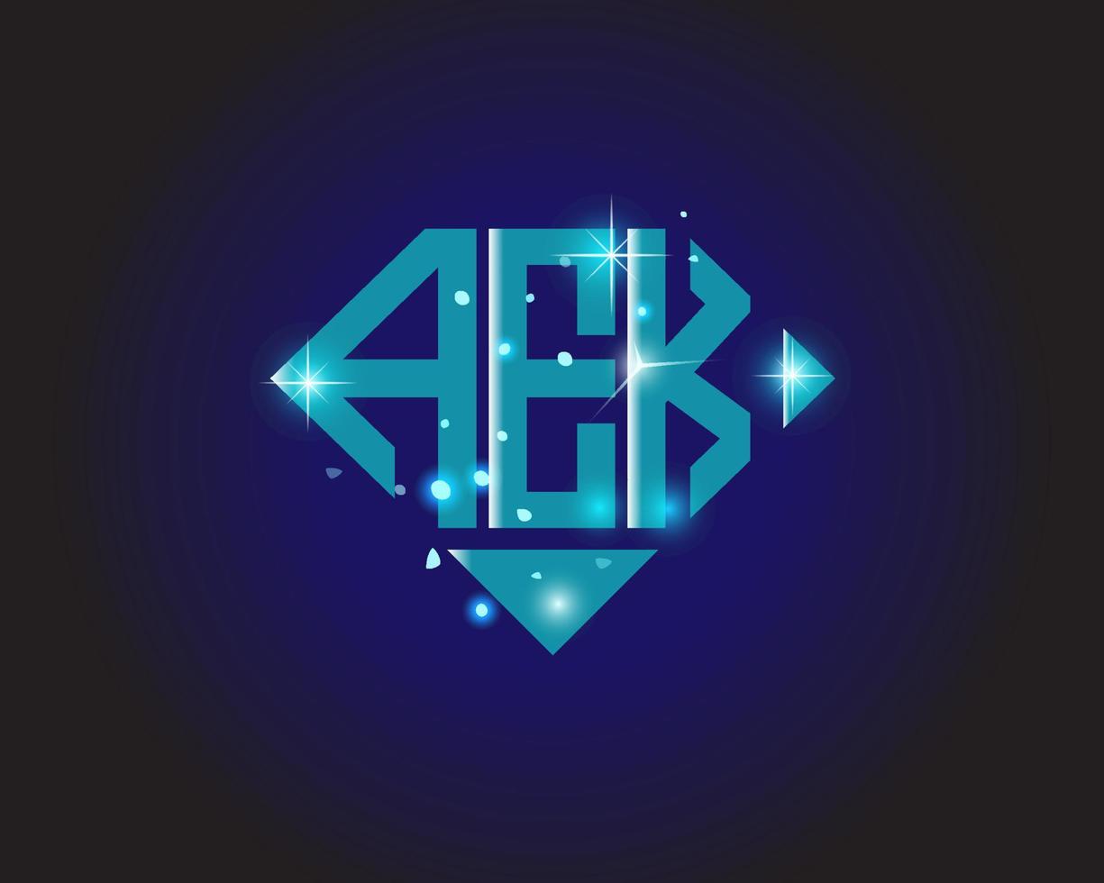 aek lettera logo creativo design. aek unico design. vettore