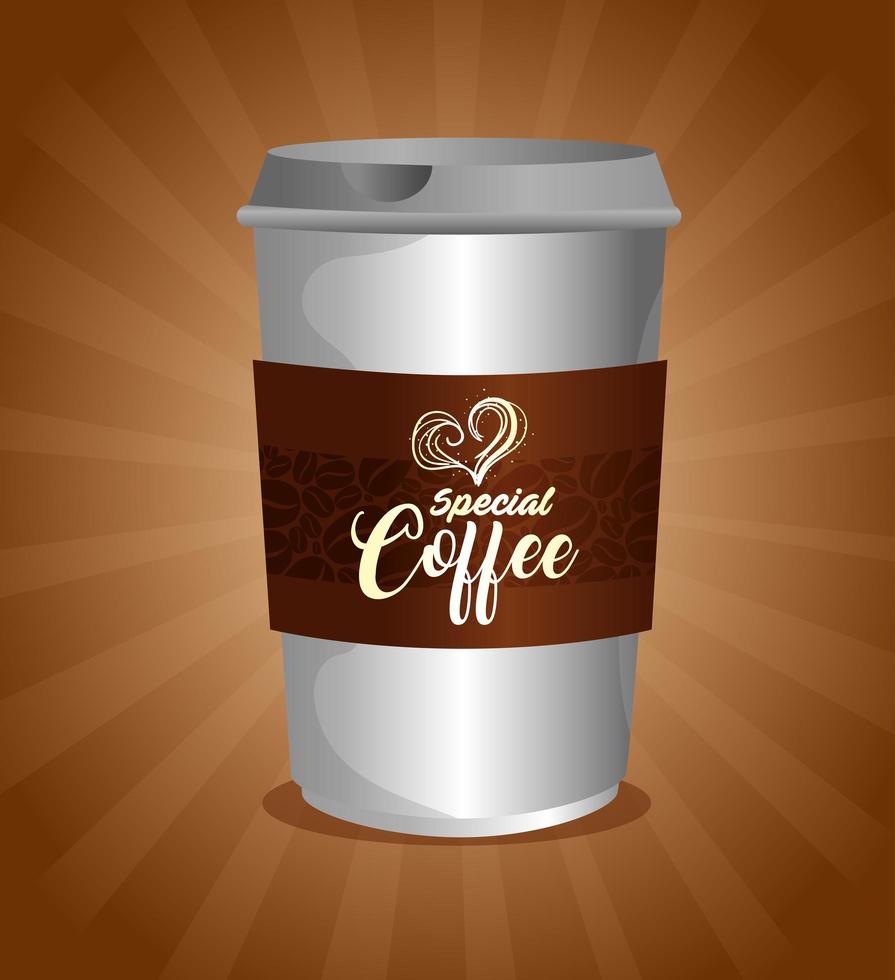 design del pacchetto tazza di caffè vettore