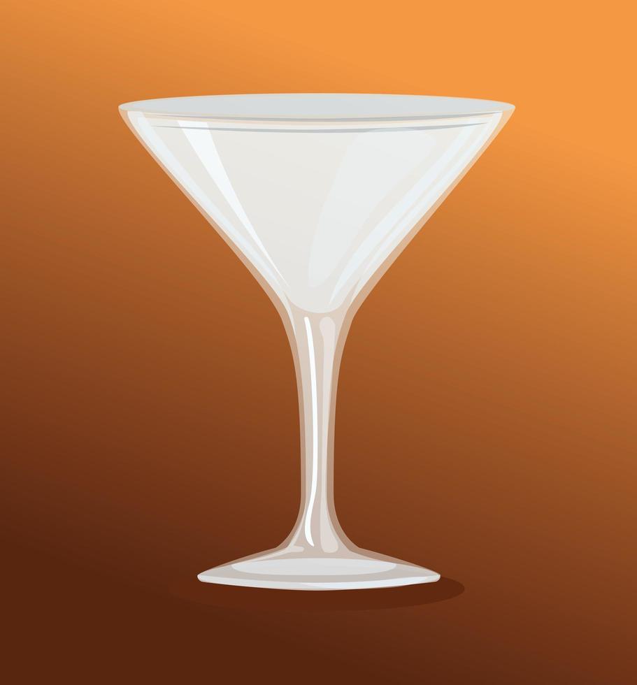 mockup di bicchiere da cocktail vuoto trasparente vettore