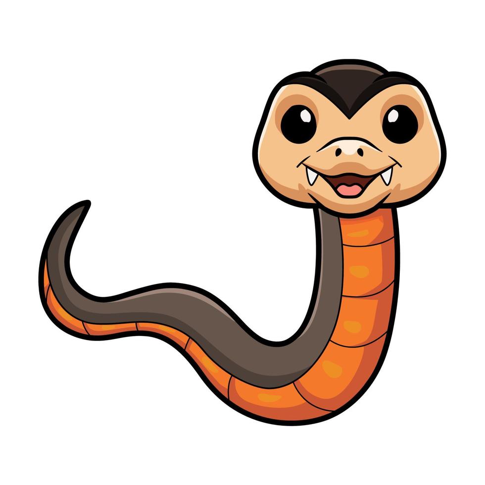 carino d'oro incoronato serpente cartone animato vettore