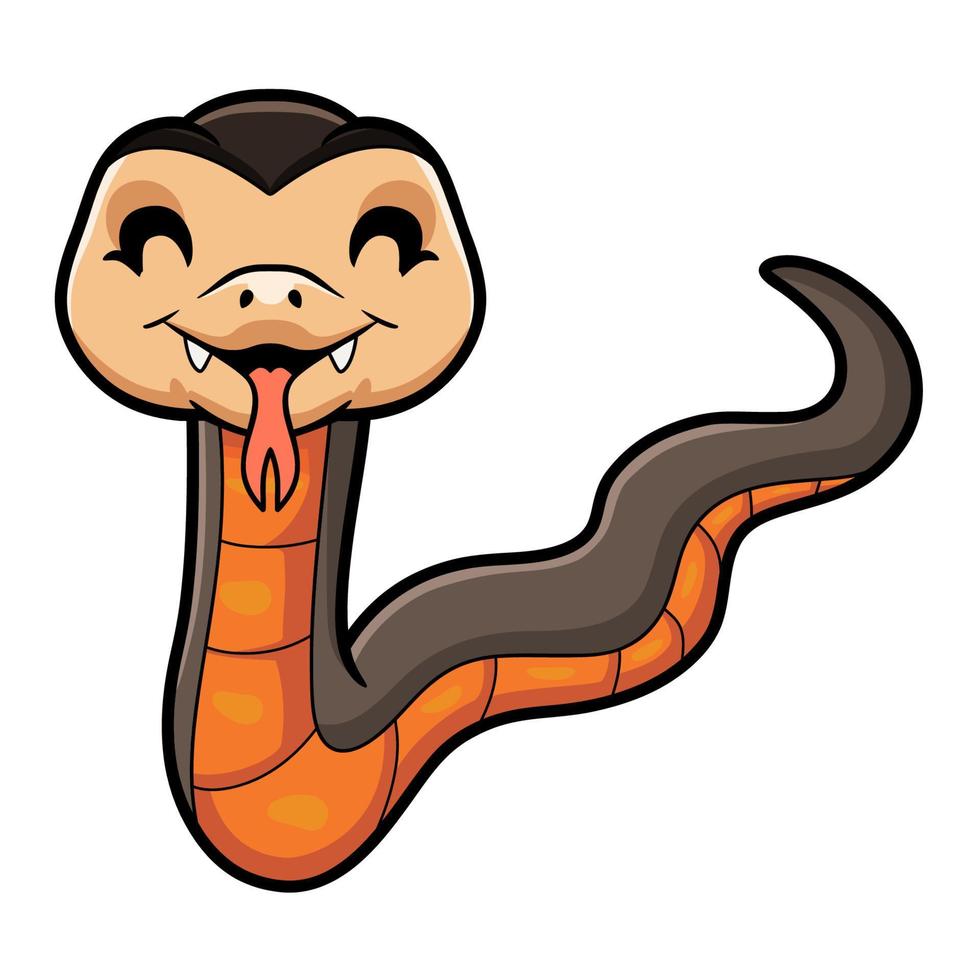 carino d'oro incoronato serpente cartone animato vettore