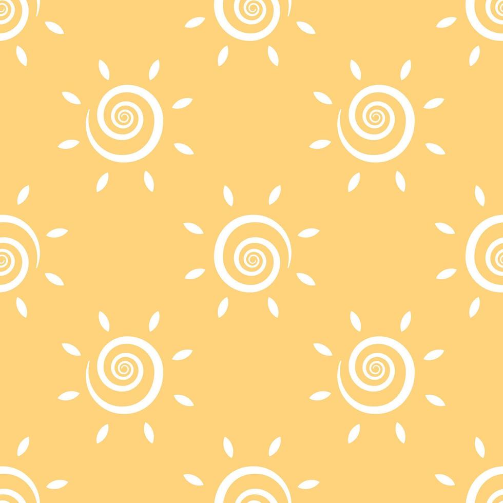 giallo bambini senza soluzione di continuità modello con sole. semplice luce del sole simbolo ornamento. vettore illustrazione. infinito struttura.