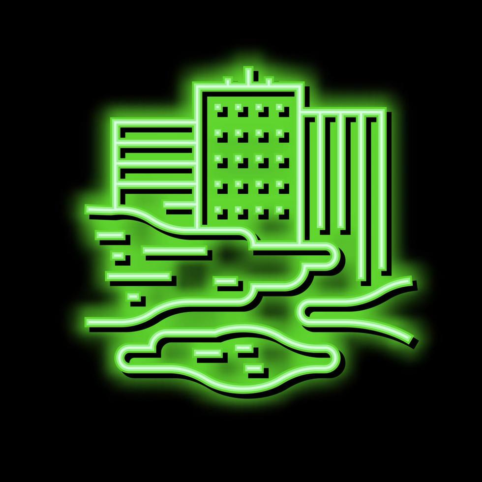 urbano smog Fumo neon splendore icona illustrazione vettore
