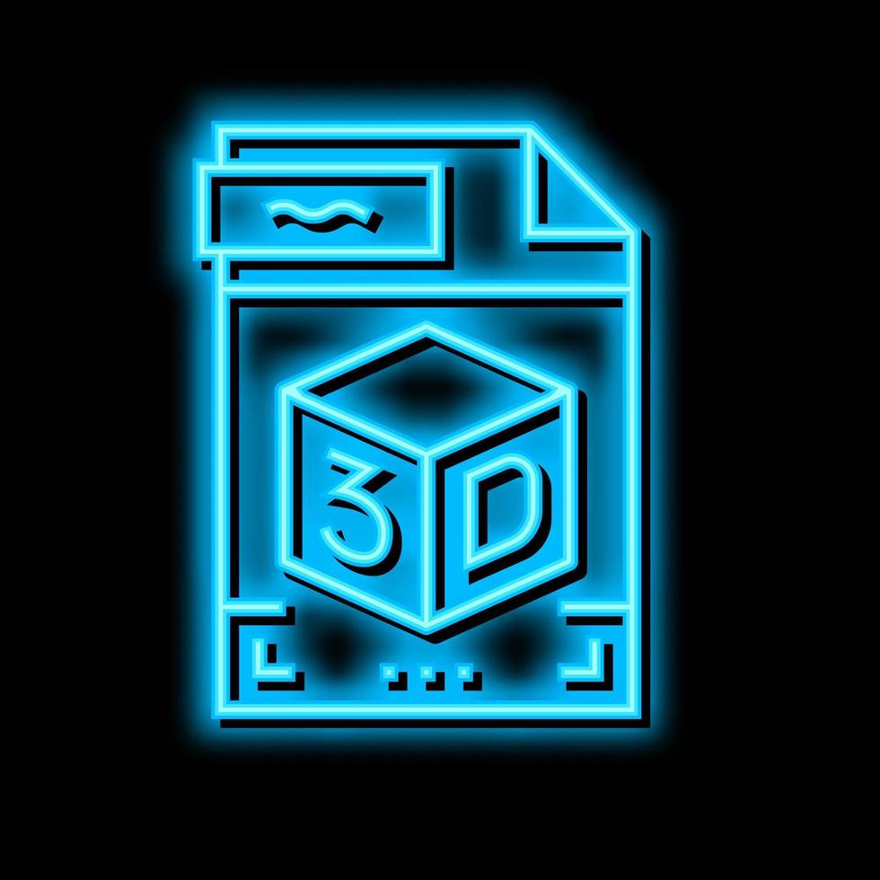 stl 3d file neon splendore icona illustrazione vettore