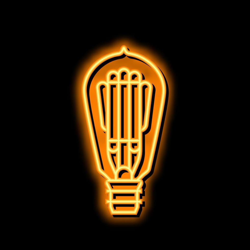 invenzione leggero lampadina neon splendore icona illustrazione vettore
