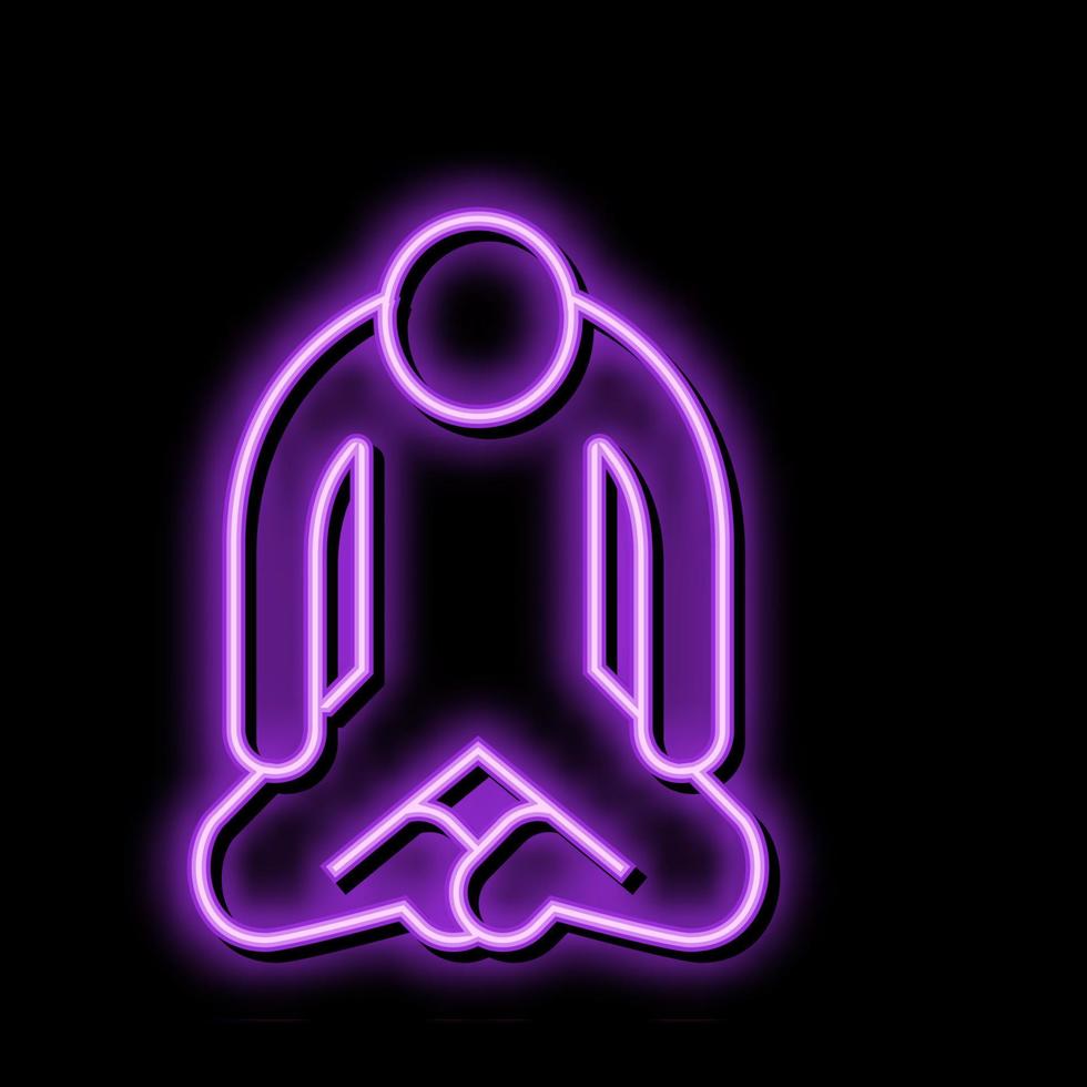 depressione persone silhouette neon splendore icona illustrazione vettore