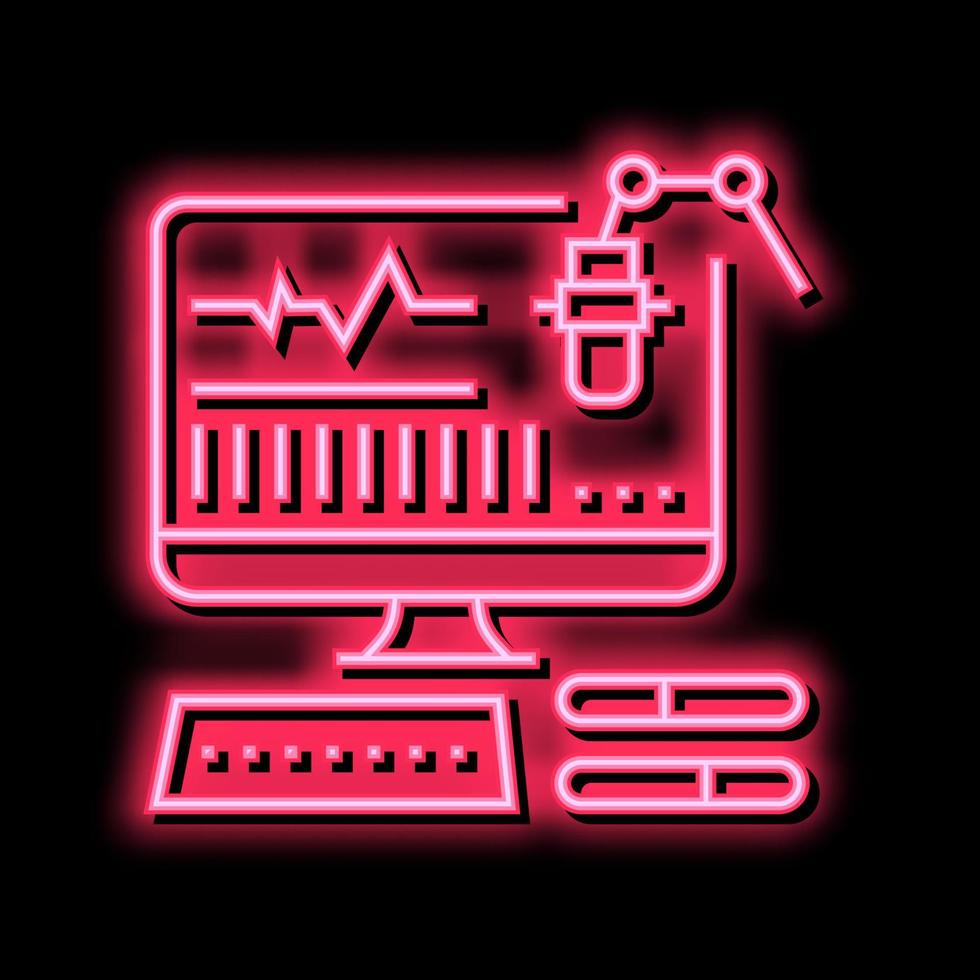 attrezzatura Radio studio neon splendore icona illustrazione vettore