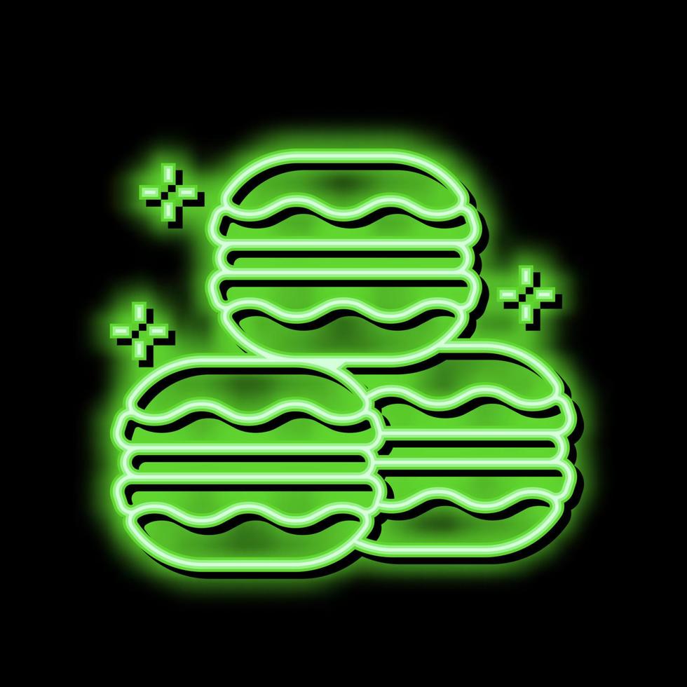 amaretti biscotti neon splendore icona illustrazione vettore