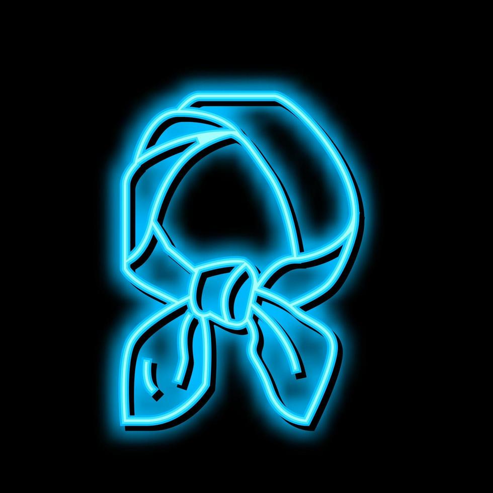 collo sciarpa seta neon splendore icona illustrazione vettore