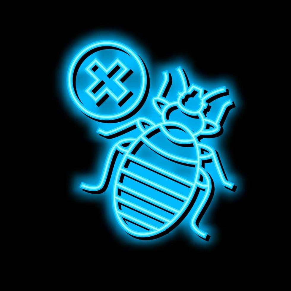 letto insetto trattamento neon splendore icona illustrazione vettore