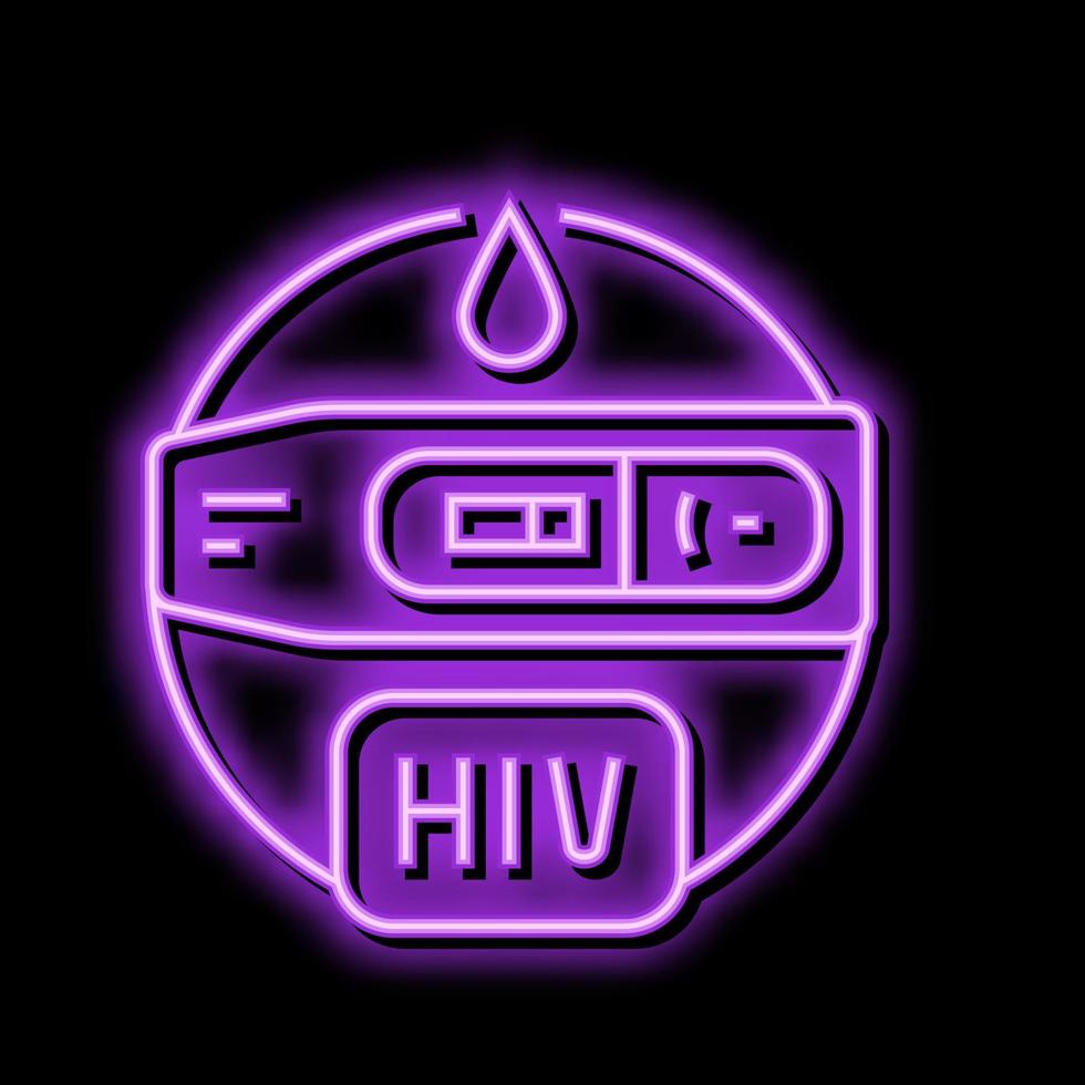 hiv test esame neon splendore icona illustrazione vettore