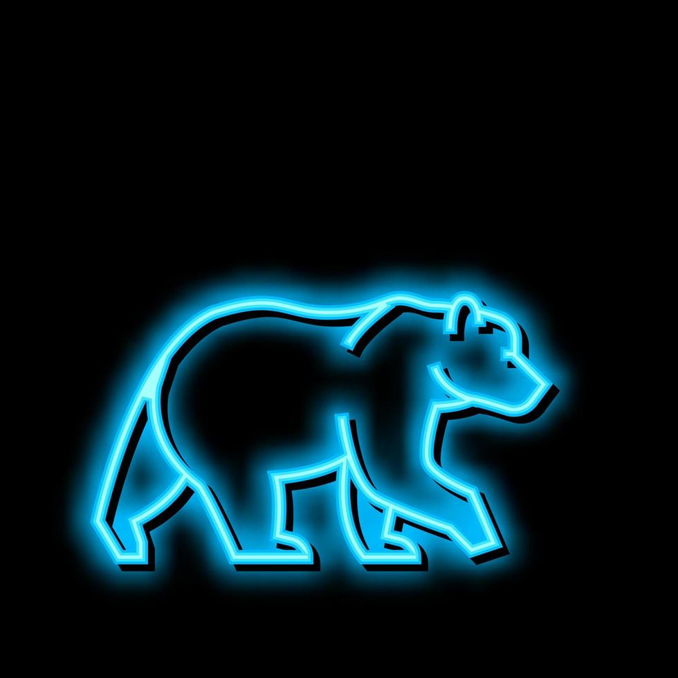 orso animale nel zoo neon splendore icona illustrazione vettore