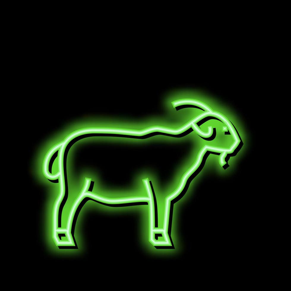 capra domestico animale neon splendore icona illustrazione vettore