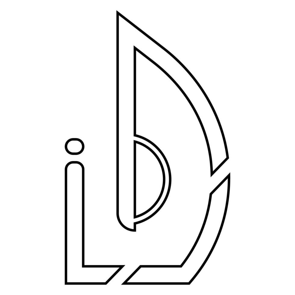 lettera d icona illustrazione vettore