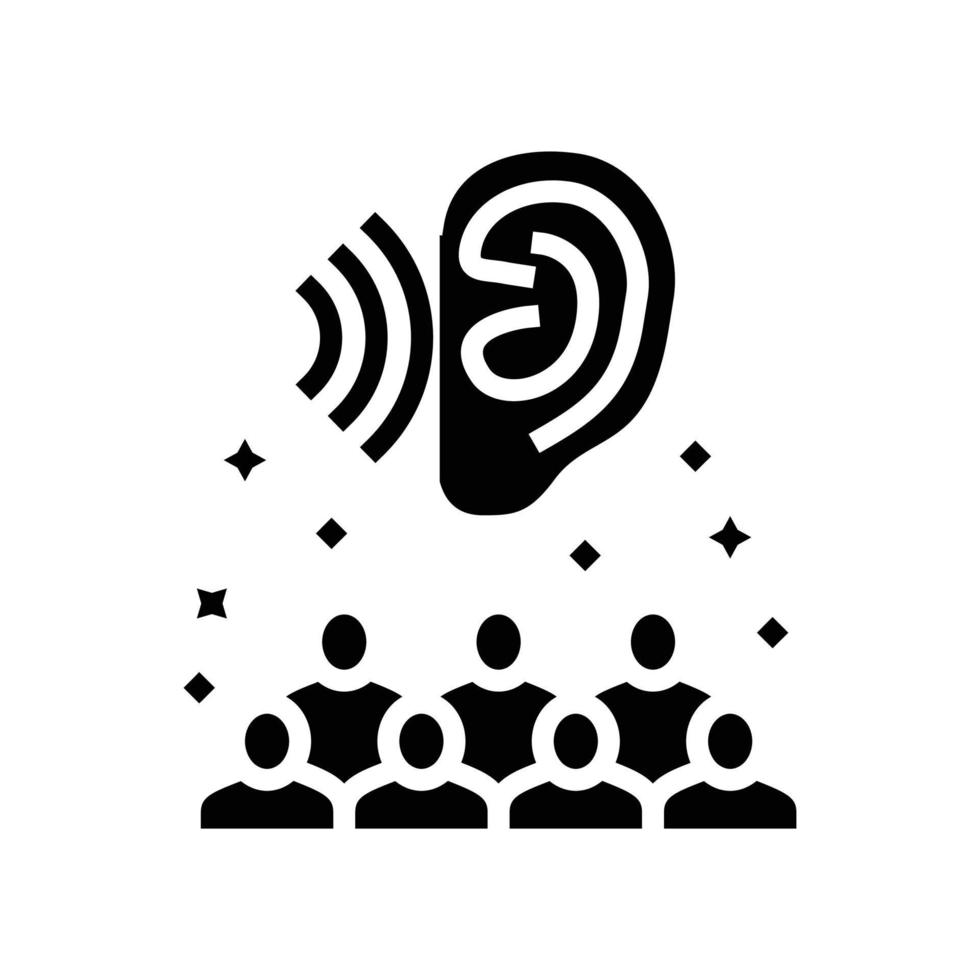 attivo ascoltatore attività commerciale glifo icona vettore illustrazione
